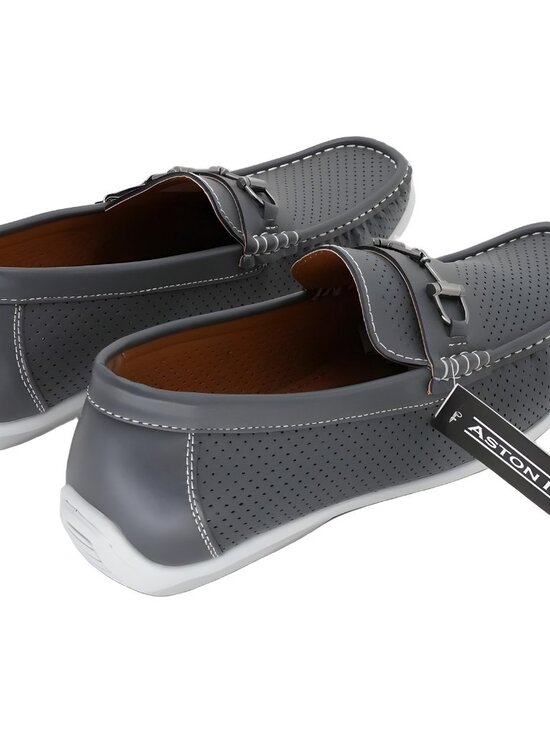 Aston Marc Perforated Driving Loafers Gray EU 43 US 9.5M main image 4
